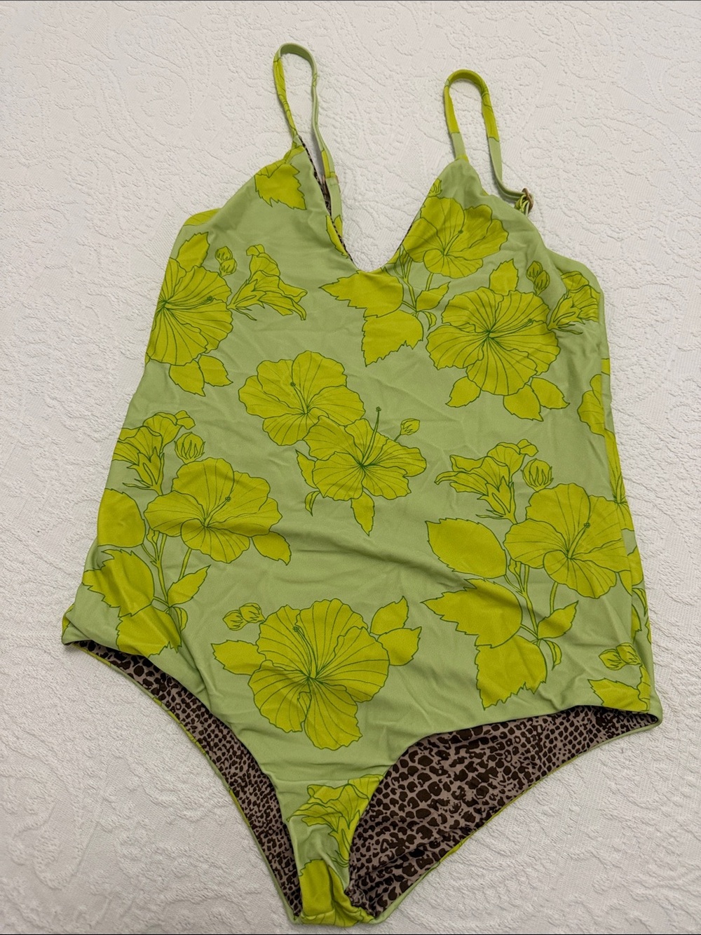 Acacia swimwear suit Floral One-Piece Swimsuit - Lime Green